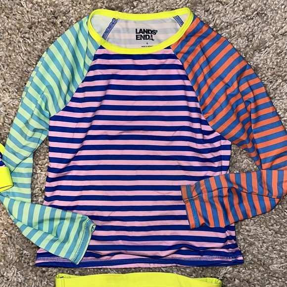 Three piece 4T lands end bathing suit. Bikini top never worn. - Picture 3 of 5